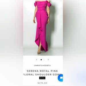Pink off the shoulder gown